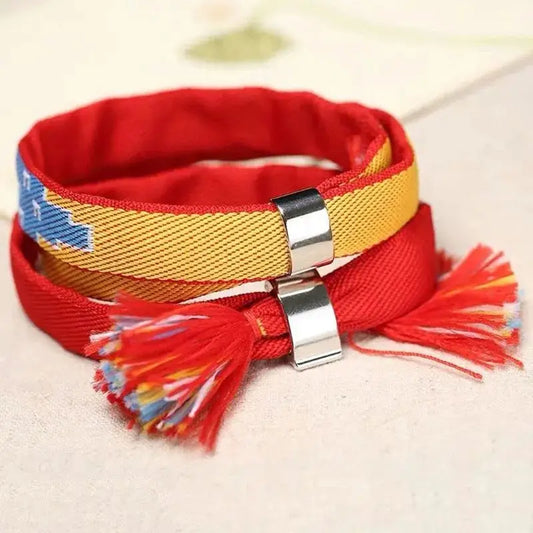 Red Native Kumihimo Bracelet